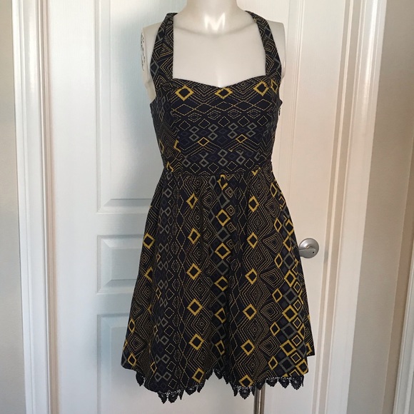 Anthropologie Dresses & Skirts - ANTHROPOLOGIE EDME & ESYLLTE BLUE & YELLOW PRESS